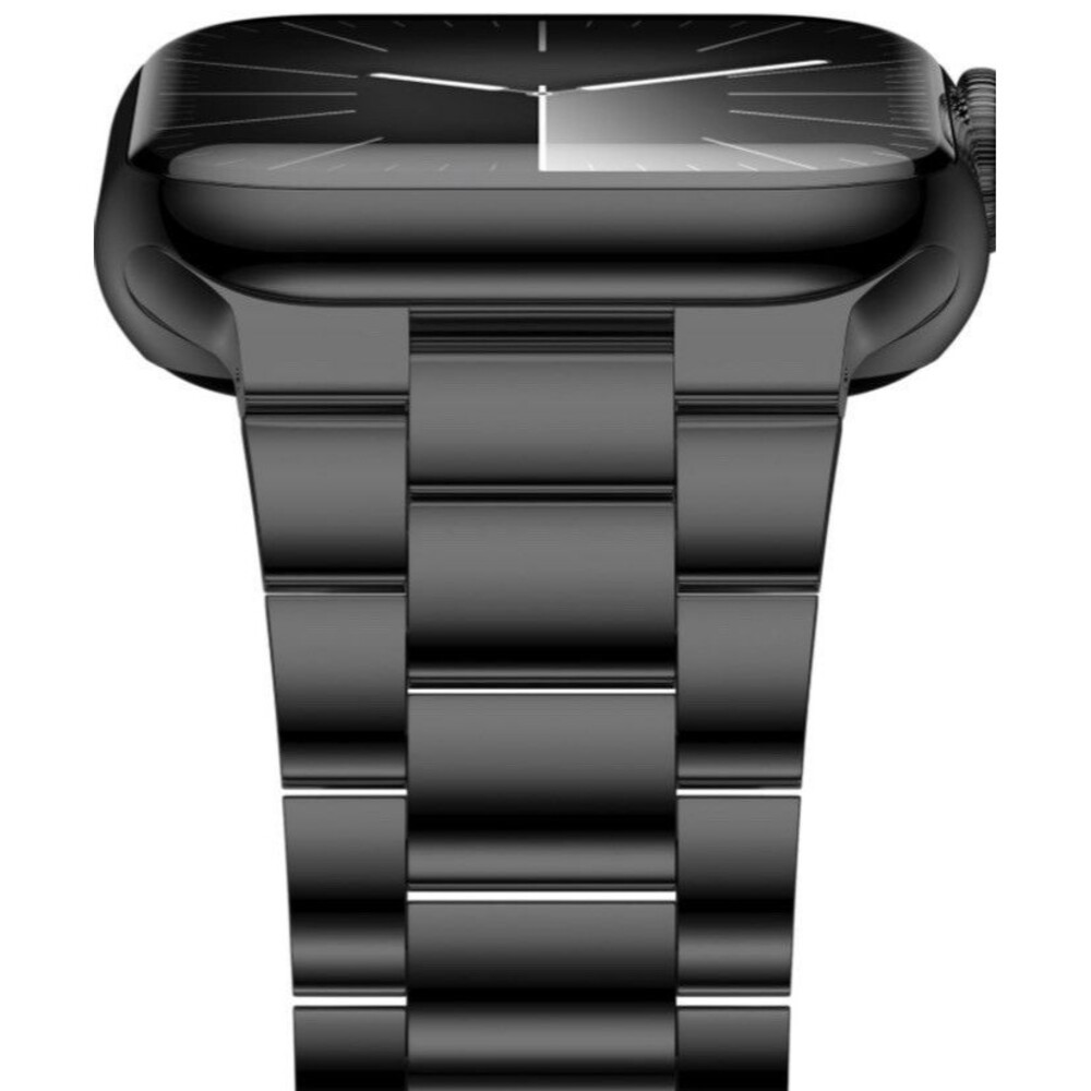 Lightweight Black Stainless Steel Band Compatible w/ Apple Watch Ultra 2, 46mm#6